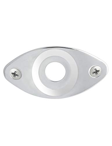 Curved Oval Output Jack Plate for Guitar/Bass Parts Chrome