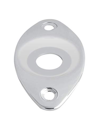 Curved Oval Output Jack Plate for Guitar/Bass Parts Chrome