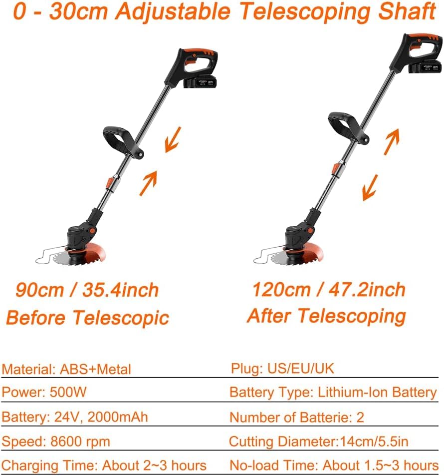 VIP Electric Weed Wacker Cordless String Trimmer Bundle