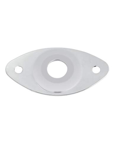 Curved Oval Output Jack Plate for Guitar/Bass Parts Chrome