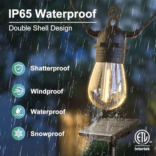 VIP Solar String Lights with Remote Control, Waterproof