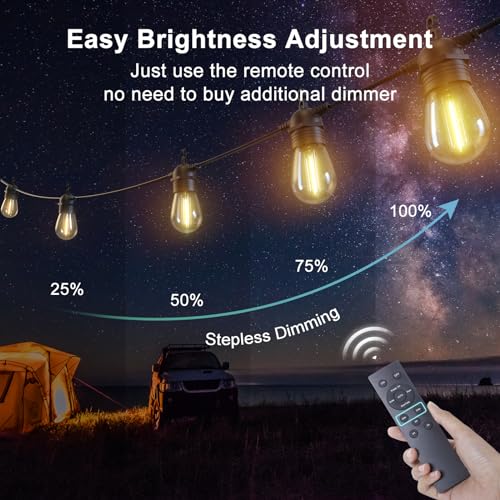 VIP Solar String Lights with Remote Control, Waterproof