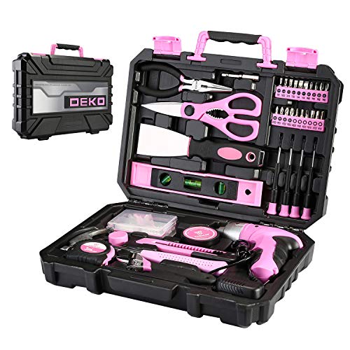 DEKO Pink Tool Set: 98 Piece Handy Toolbox