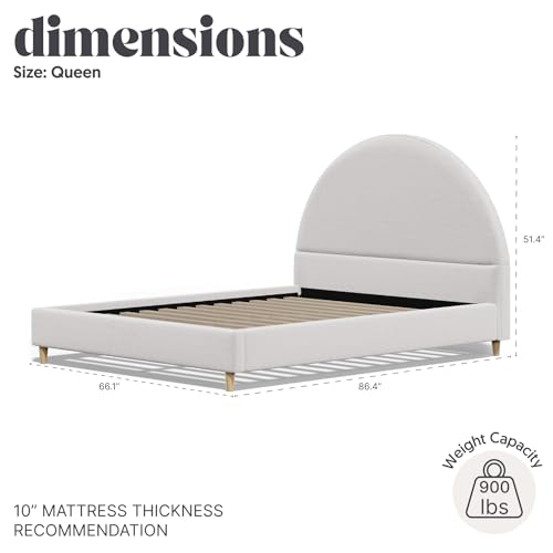DG Casa Queen Boucle Upholstered Bed Frame, Modern Design