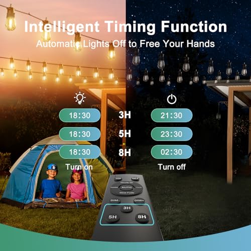 VIP Solar String Lights with Remote Control, Waterproof