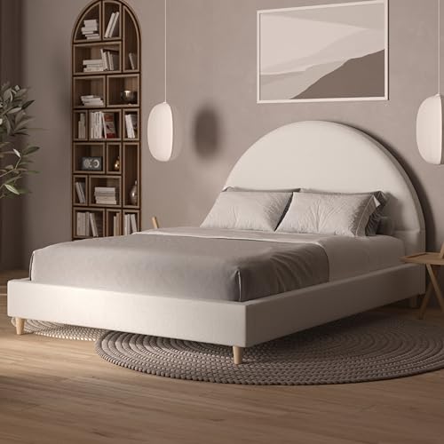 DG Casa Queen Boucle Upholstered Bed Frame, Modern Design