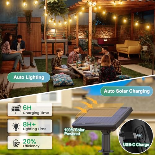 VIP Solar String Lights with Remote Control, Waterproof