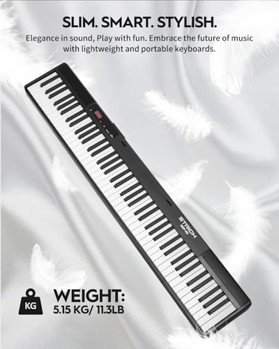 STRICH 88 Key Piano Keyboard Bundle in Black