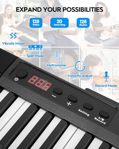 STRICH 88 Key Piano Keyboard Bundle in Black