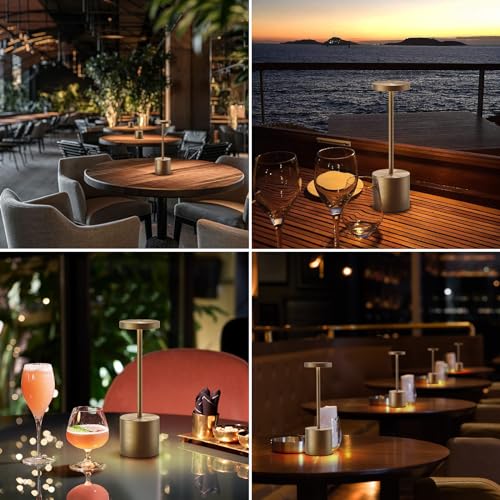 2 Pack Rechargeable Cordless LED Table Lamps, 3 Dimmable Levels