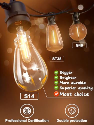 VIP Outdoor String Lights with Shatterproof Bulbs