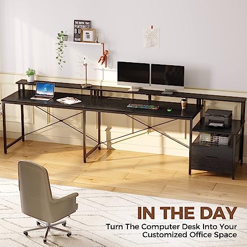 Rolanstar 68" L Shaped VIP Computer Desk, Black
