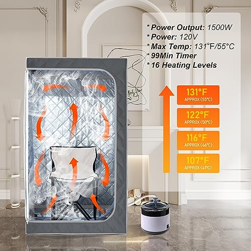 ZONEMEL Full Size Portable Steam Sauna Kit, 4L 1500W