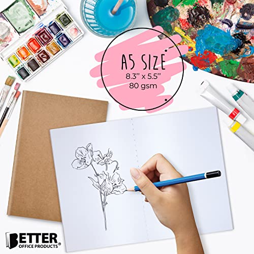 Kraft Notebooks 24-Pack, A5 Size, 60 Pages