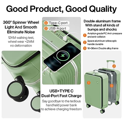 VIP Travel Luggage with Spinner Wheels and USB Charging