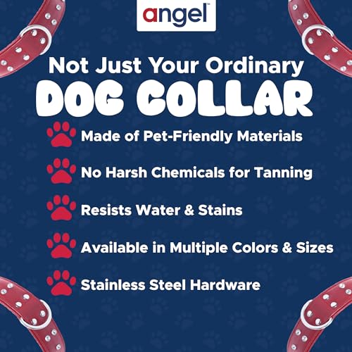 Stylish Red Rhinestone Leather Dog Collar | VIP Collection