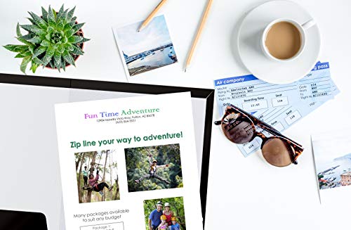 25 Glossy Black Office Paper Folders VIP Collection