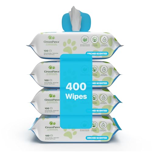 Plant-Based Green Paws Orchid Scented Grooming Wipes (400 Count)