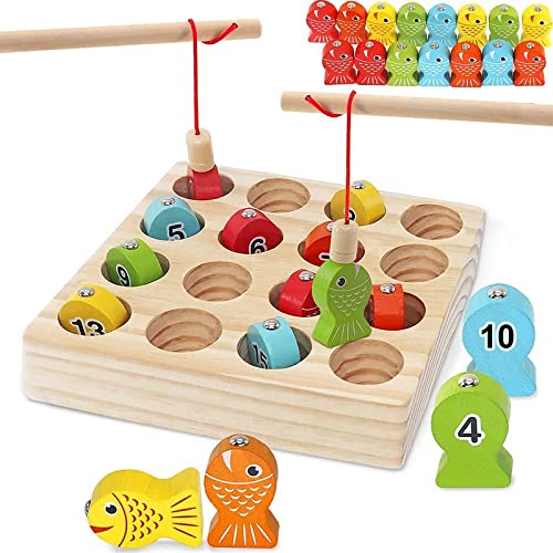 FLITI Wooden Magnetic Fishing Game for Montessori Kids