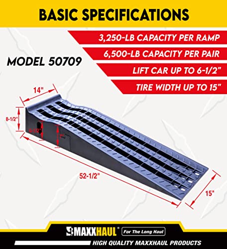 MaxxHaul 50709 Detachable Car Ramp Set, Max Weight 6,500 lbs