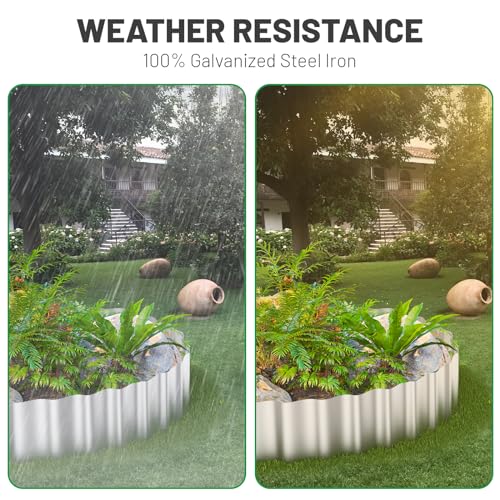 Flexible Galvanized Steel Landscape Edging - Set of 20