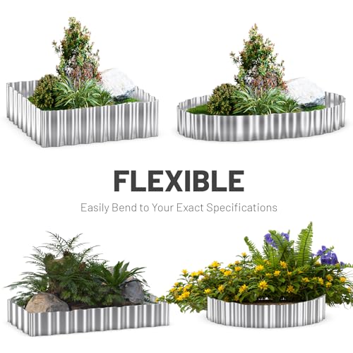Flexible Galvanized Steel Landscape Edging - Set of 20