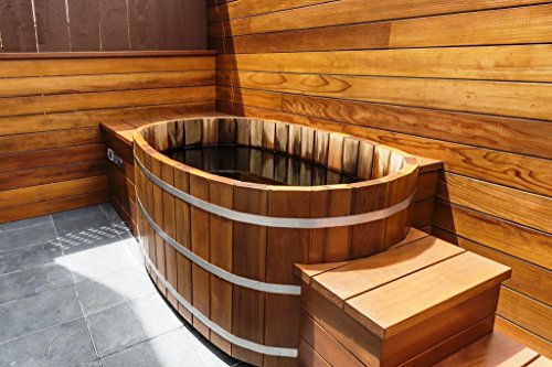 Luxury Japanese Soaking Tub with Wood Fired Heater