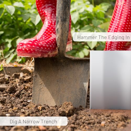 Flexible Galvanized Steel Landscape Edging - Set of 20