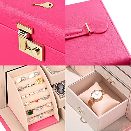 SANSREPONSE Large Jewelry Box Organizer with Mirror Lock