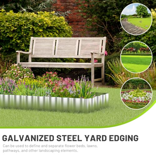 Flexible Galvanized Steel Landscape Edging - Set of 20