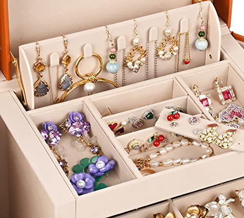 SANSREPONSE Large Jewelry Box Organizer with Mirror Lock