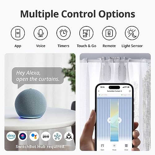 Smart Curtain Opener - Bluetooth Control, upgrade Motor, Alexa/GHome