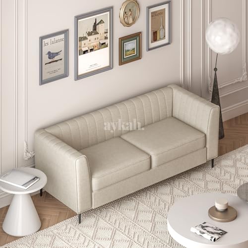 Aykah Modern Upholstered 3 Seater Sofa with Tufting