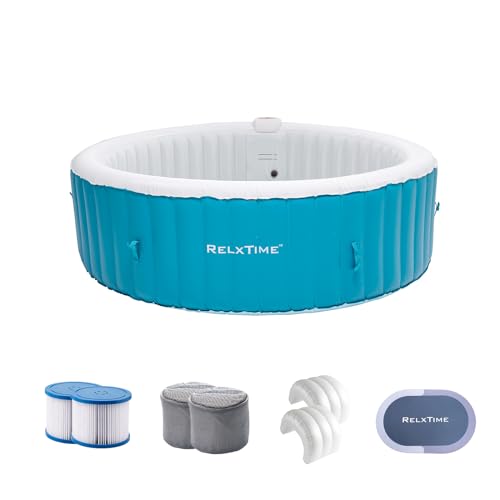 RELXTIME 4-6 Person Inflatable Hot Tub with 130 Jets