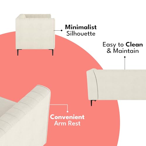 Aykah Modern Upholstered 3 Seater Sofa with Tufting