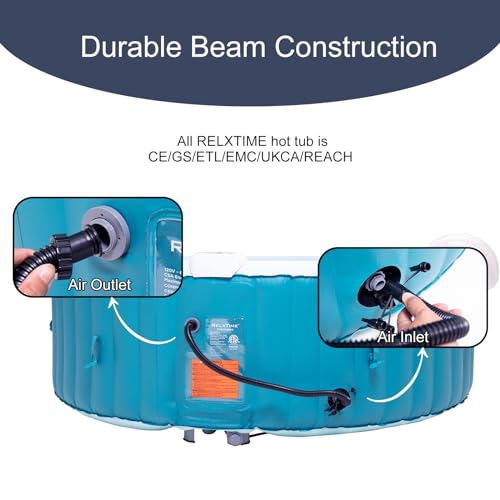 RELXTIME 4-6 Person Inflatable Hot Tub with 130 Jets