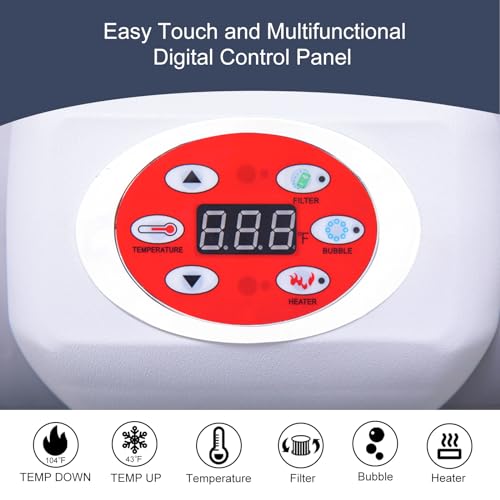 RELXTIME 4-6 Person Inflatable Hot Tub with 130 Jets