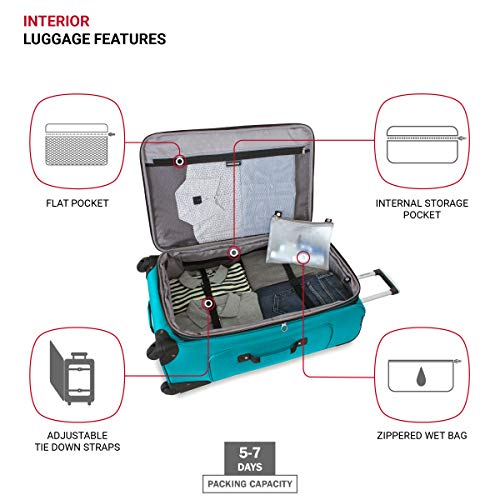 SwissGear VIP Teal Checked Roller Luggage - 25