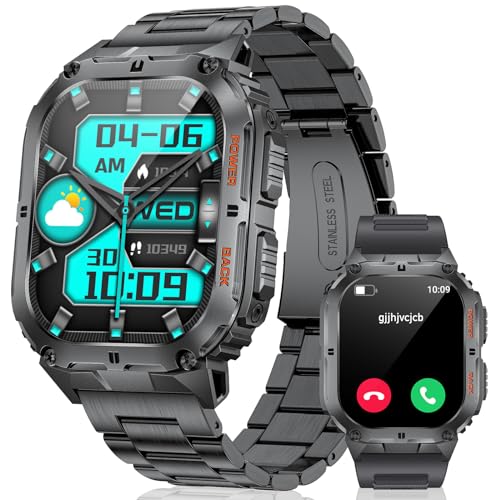 LIGE Smart Watch Men's Bluetooth Call Military HD Smartwatch