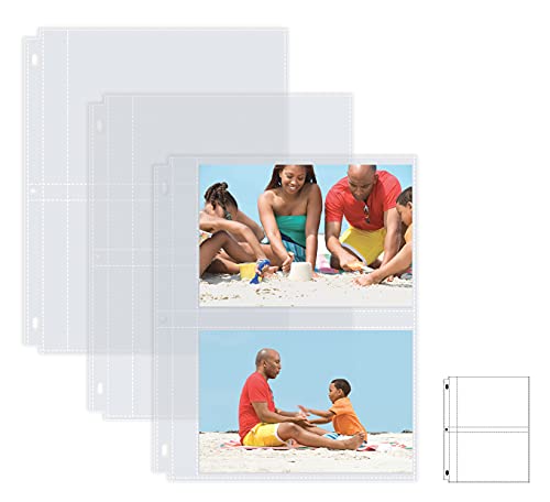 VIP 5x7 Inch Photo Binder Refill Sheets, Diamond Clear