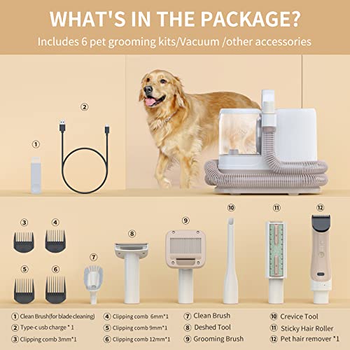 Redroad Dog Grooming Kit with Powerful Suction Vacuum