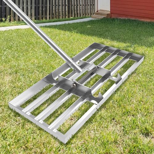 Dremmt Lawn Leveling Rake with Stainless Steel Handle