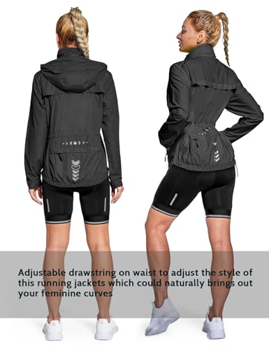 VIP Women's Hooded Cycling Jacket, Size Medium Black