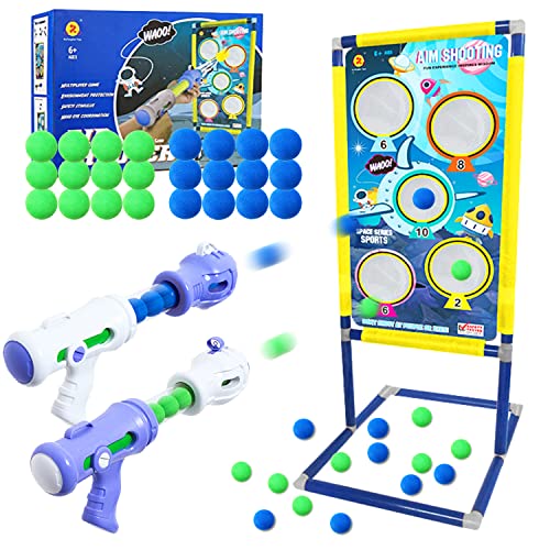 VIP Shooting Game Toy Set for Kids - 2pk Foam Ball Popper Air Guns & Shooting Target