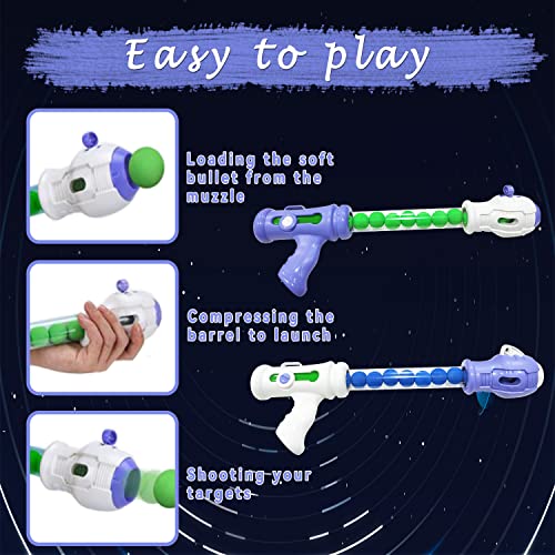 VIP Shooting Game Toy Set for Kids - 2pk Foam Ball Popper Air Guns & Shooting Target