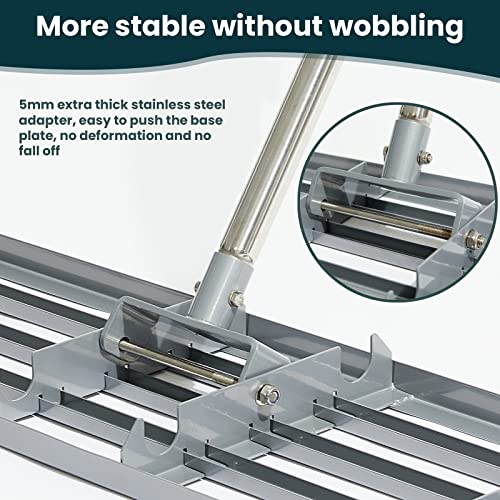 Dremmt Lawn Leveling Rake with Stainless Steel Handle