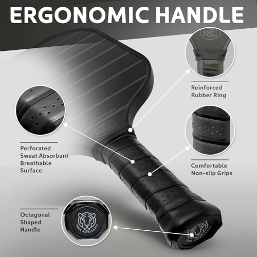 USA Pickleball Approved Textured Carbon Fiber Paddles Set