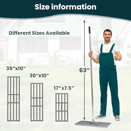 Dremmt Lawn Leveling Rake with Stainless Steel Handle