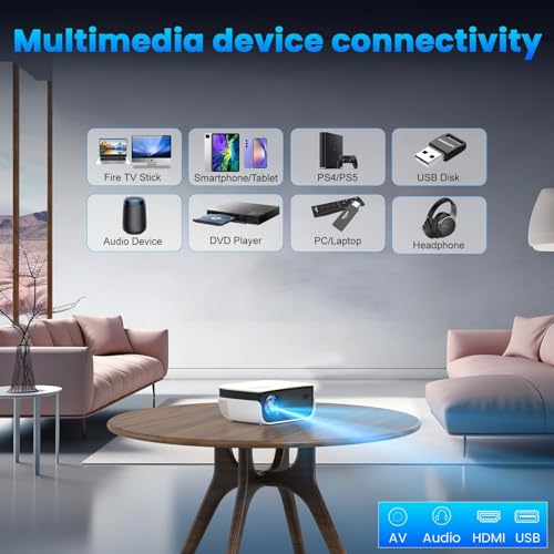 Mini Outdoor Home Theater Projector, 1080P, 240" Screem