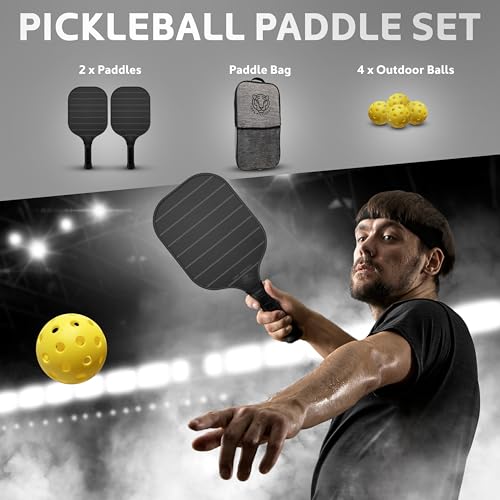 USA Pickleball Approved Textured Carbon Fiber Paddles Set